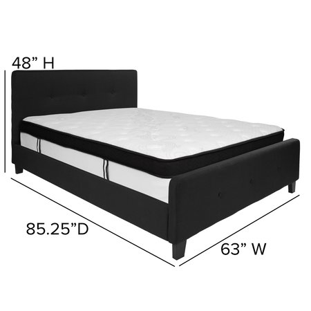 Flash Furniture Queen Platform Bed Set, Black HG-BMF-23-GG